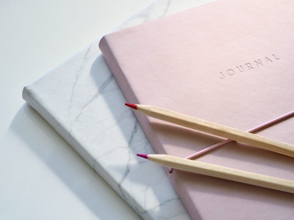 two pastel journals with matching colored pencils - perfect for recording the small moments and little things you experience every day