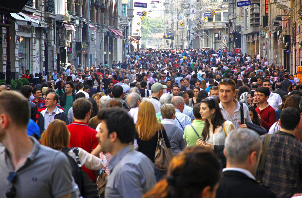 Street Filled With People in Istanbul -- iStock 529869571