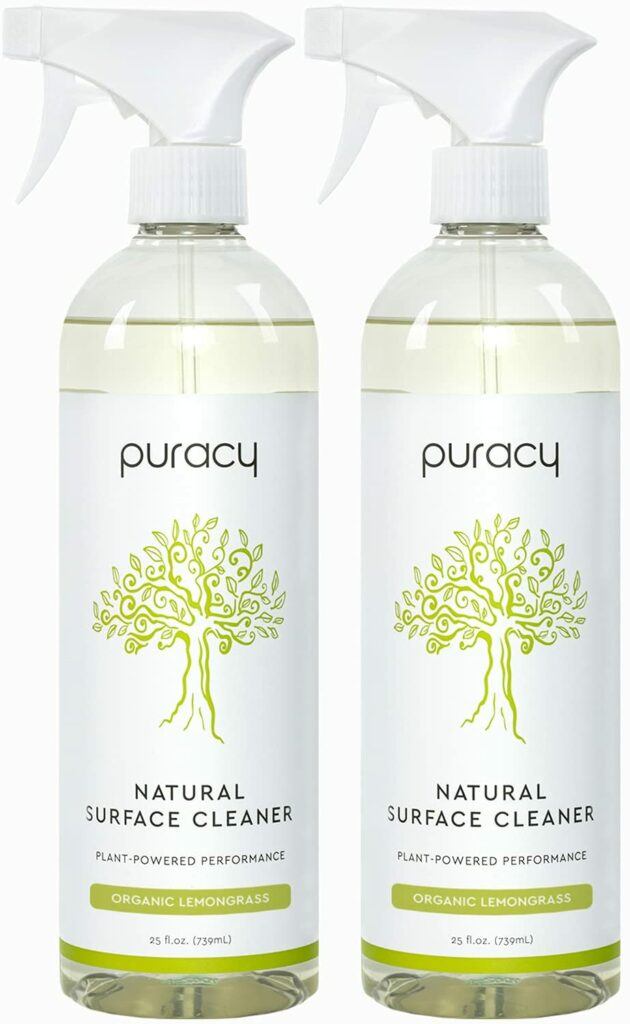 Go Green Cleaning Products like Puracy Natural Surface Cleaner are healthful, earth-friendly, and smell amazing