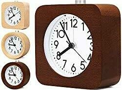 4 Inch Wooden Analog Alarm Clock - Reynoe Brand