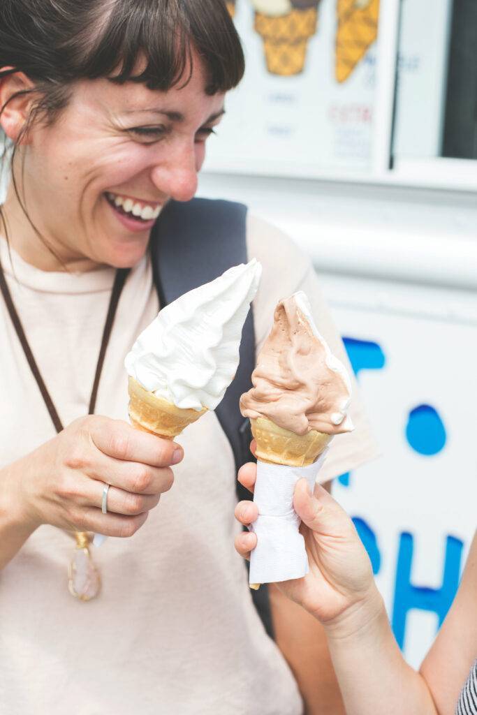 Nurture Your Inner Child - Two Women Share Ice Cream Cones