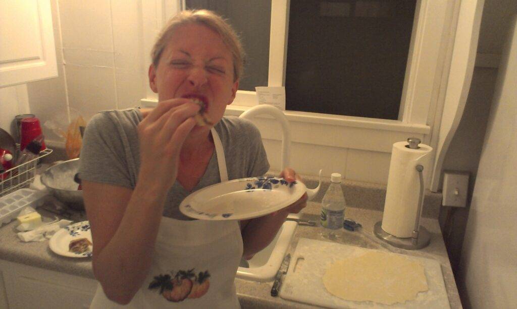 I love toast - with butter! - Ali eating lefse