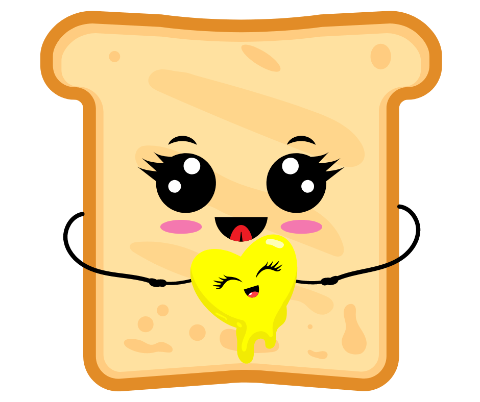 Animated Toast Hugging a Pat of Butter - photo credit - Canva